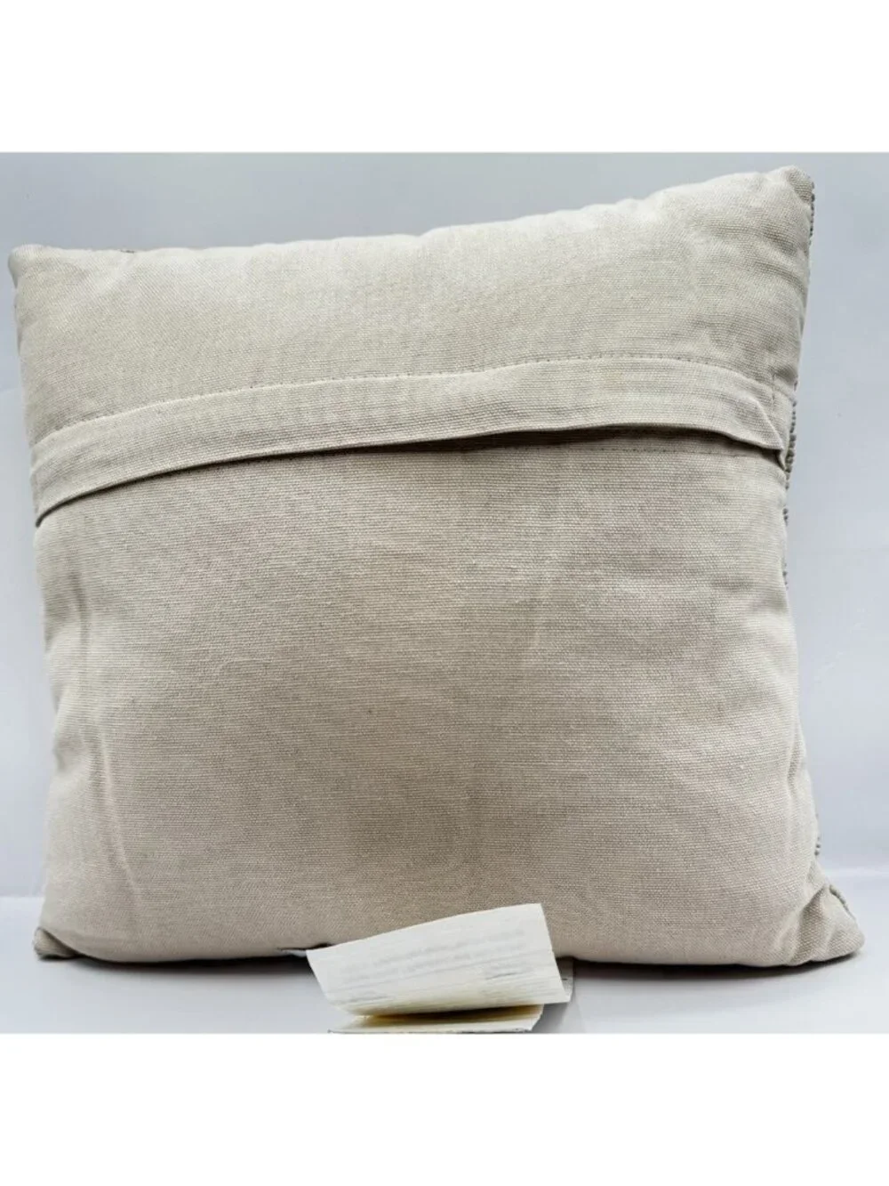 DKNY Home Gridlock Seed Bead Embellished Throw Accent Pillow 12x12 Taupe Tan EUC